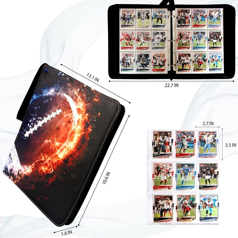 CDROPS Card Binder Compatible with Football Card, Trading Card, MTG and Other TCG, Fits 900 Cards with 50 Removable Pages, Card Holder Collector for Standard Size Card - Image 2